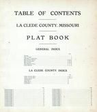 Table of Contents, La Clede County 1912